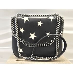 Stella McCartney Falabella Bag Black White Star Vegan Leather Crossbody Shoulder